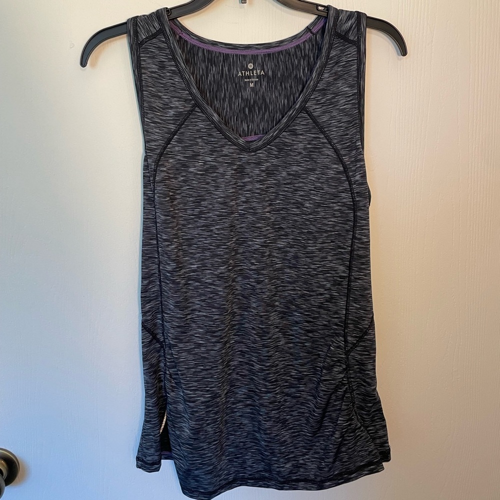 Athleta Gray and Black Sleeveless Tank Top